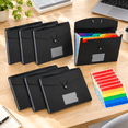 Expandable File Folder Red 10 7 Pocket File Expanding Folder With Labels Black - Walmart.com