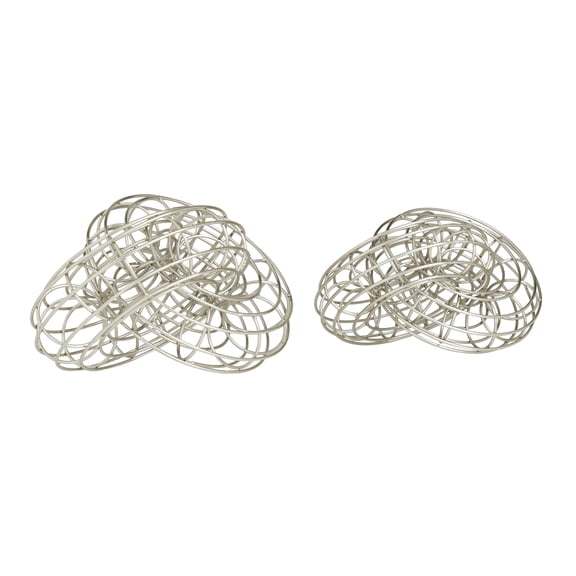10", 7"W Silver Metal Wire Chain Sculpture, by DecMode (2 Count)