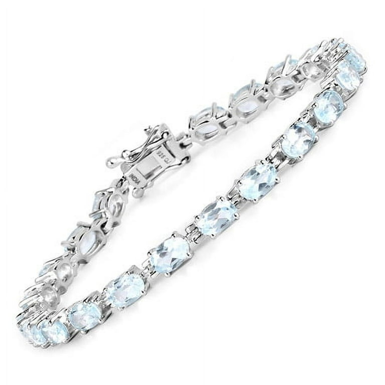 10.71 ct. Genuine Blue Topaz Sterling Silver Bracelet