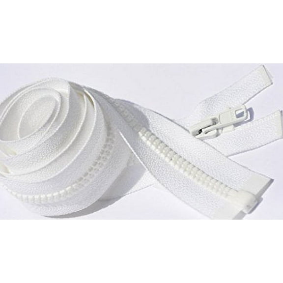 10" - 72" Vislon Zipper YKK #3 Light Weight Molded Plastic Separating Color 501 White By Each (Select Length) (Length 44 inches)