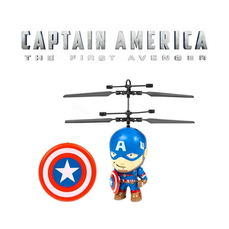 World Tech Toys - Marvel 3.5 Inch Captain America Flying Figure IR Helicopter - Multi