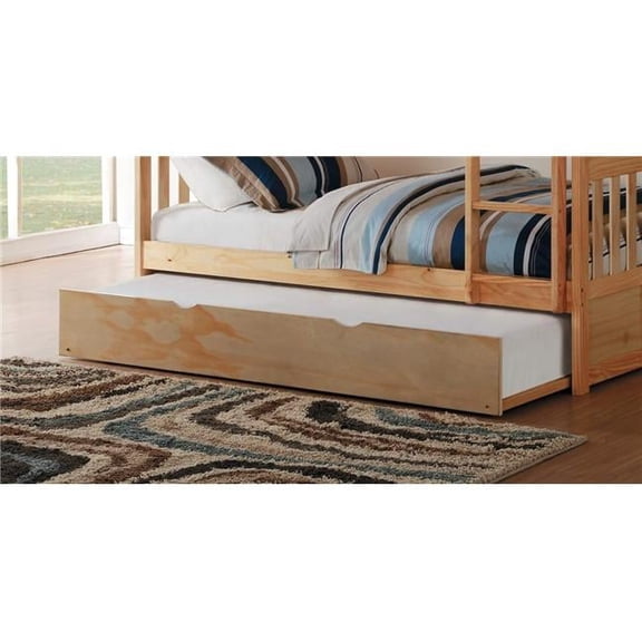 10.75 x 40.5 x 74.75 in. Bartly Twin Size Trundle with 13 Piece Slates - Natural Pine