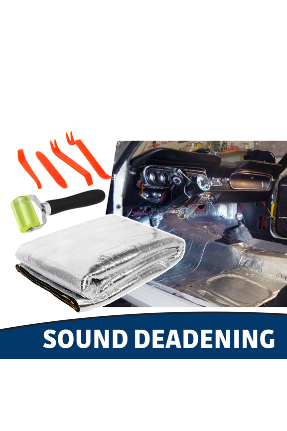 10.76 Sqft Car Sound Insulation Mat,Closed Cell Foam with Aluminum Foil for Car Interior Sound Insulation(1 Roll + 4 Remove Tools)