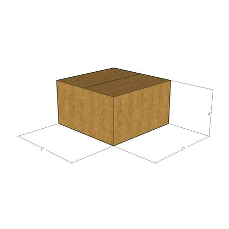 7x7x4 Kraft Brown Corrugated Shipping Boxes, 32 ECT Single-Wall, Qty 10