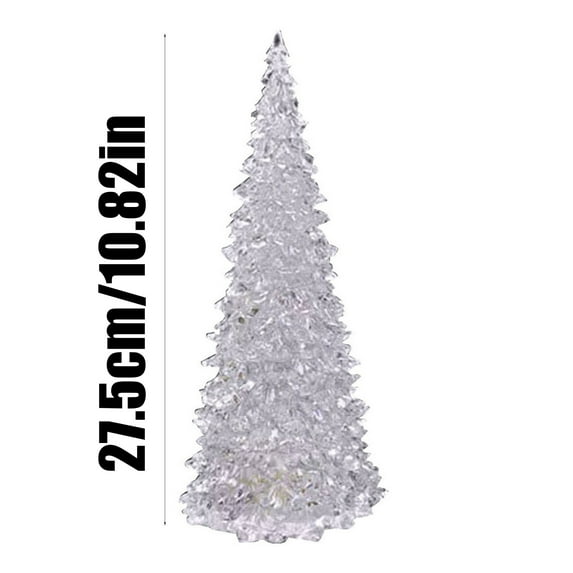 10.8" Acrylic Christmas Tree Lamp, 7 Colors Changing Light, Colorful Acrylic Light Up Tree, LED Night Light Xmas Table Decoration for Home Party Holiday Birthday Indoor