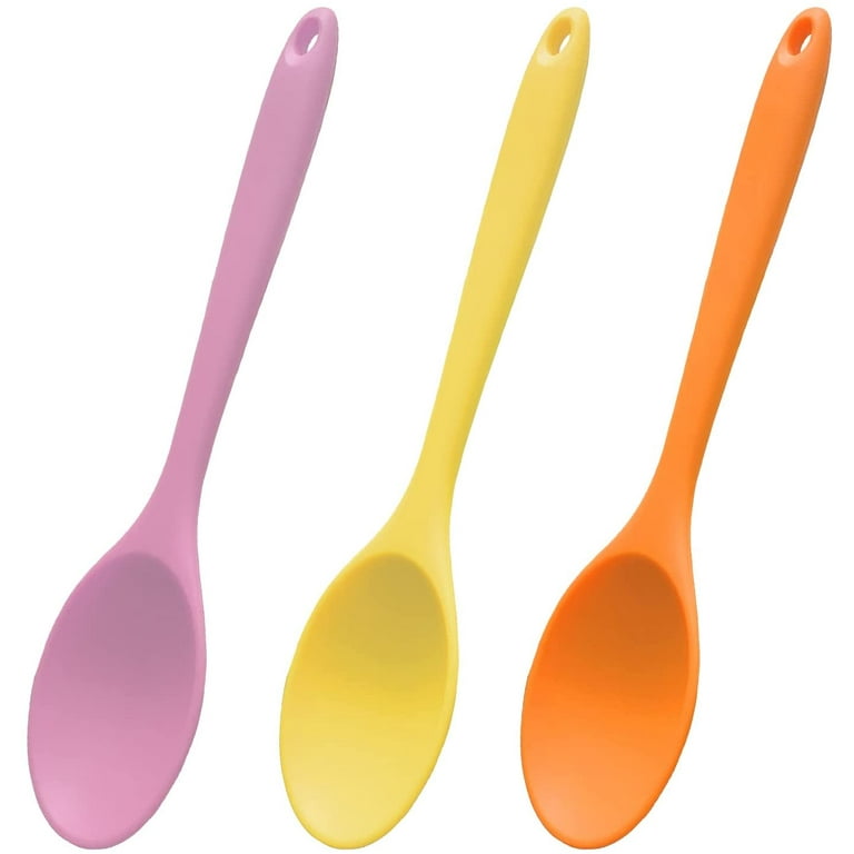 Small One-Piece Silicone Spoon High Temperature Resistant Non-Stick Pot  Special Soup Spoon Mixing Spoon