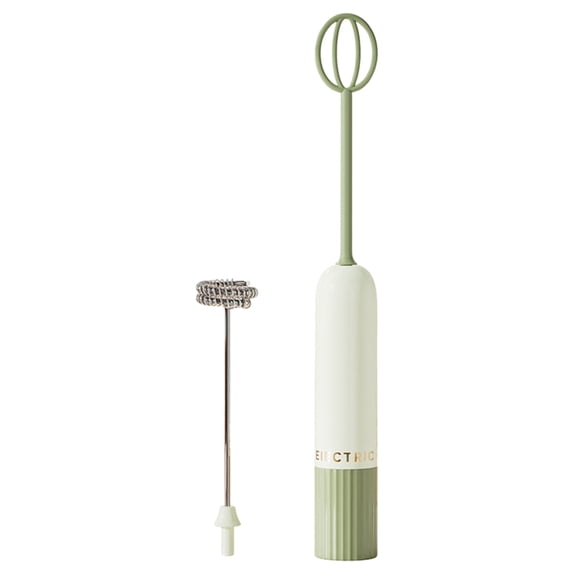 10.8 Inch Rechargeable Electric Frother Stirrer, Handheld Cordless Milk Frother with Two Mixing Heads, Electric Egg Whisk, Coffee Foam Maker for Latte, Cappuccino, Beverage Mixing and Egg Blending