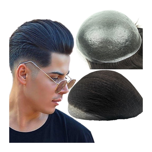 10*8 Toupee for Men 0.04mm Thin Skin PU Human Hair Prosthesis and Hair Units Hair Replacement System