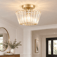 10 Ceiling 10.8-inch Crystal Semi Flush Mount Ceiling Light Beveled Fixture For ...