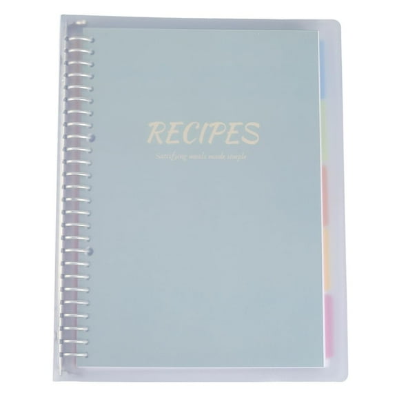 10.8 x 8.5 Inch Cooking Recipe Book Blank Recipe Journal Notebook with 80Pcs Inner Pages Plastic Dark Sea Green Rectangle Removable Hardcover Personal Book Binder for DIY Kitchen Home Cooking