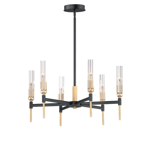 16125CLBKAB Maxim Lighting Flambeau-10.8W 6 LED Chandelier-24.75 Inches wide by 14 inches high