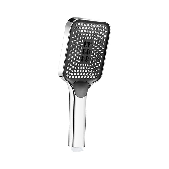 10.8in High-Pressure Handheld Showerhead – 4 Spray Modes ABS Shower Head for Elderly/Kids (Silver/Black, 0.41lb)