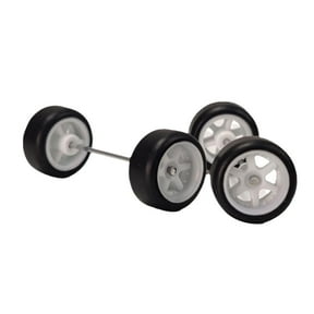 10.8mm Scale Model Car Wheels and Rubber Tires Set with Axles, Replacement Parts for RC Cars and Hobby Projects