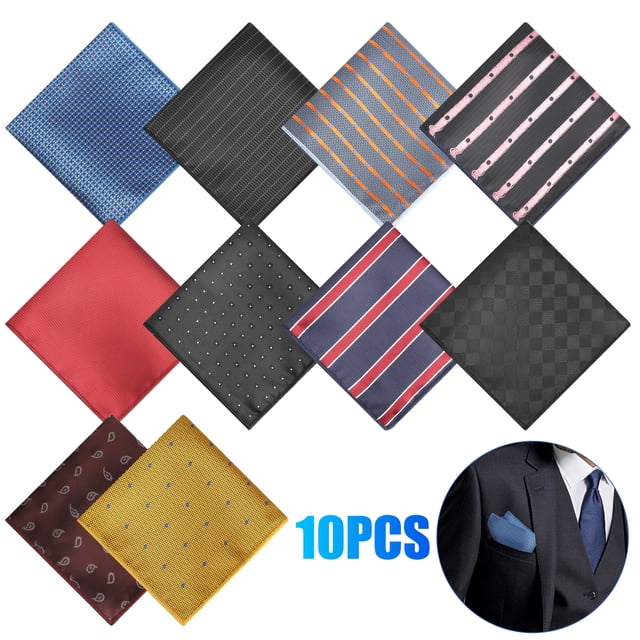10/8pcs Men's Handkerchiefs, TSV Soft Pocket Squares with Assorted
