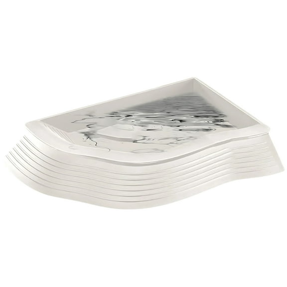 10.8x7.8x1.3in Non-Slip Reptile Water Bowl - ABS Turtle Pond with Climbing Zones, Multi-Purpose Bathing Pool for Turtles/Snakes/Lizards(White/A)