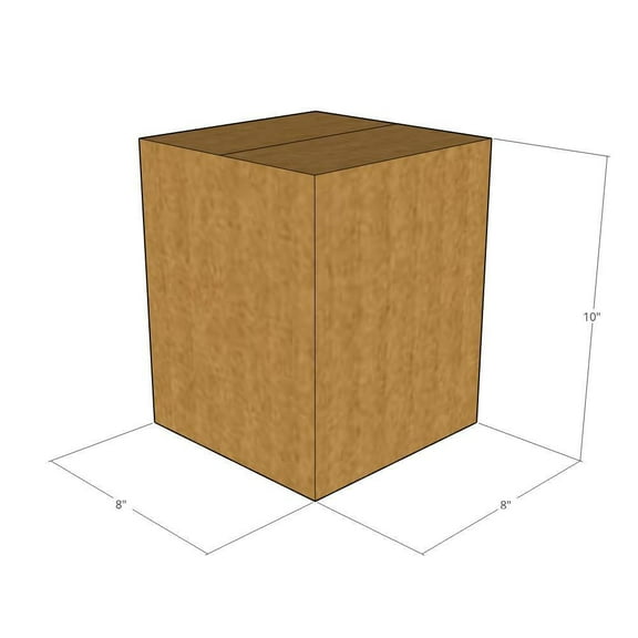 8x8x10 Kraft Brown Corrugated Shipping Boxes, 32 ECT Single-Wall, Qty 10