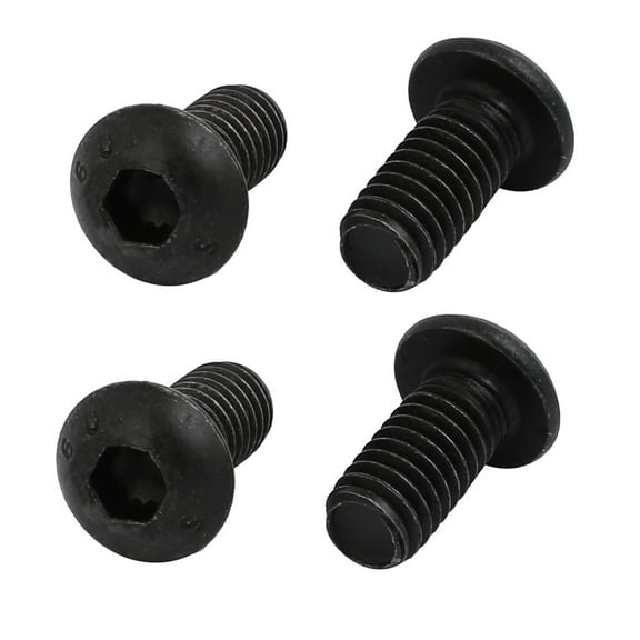 10.9 Grade M6x12mm Round Head Inner Hex Socket Left Hand Thread Bolt 4pcs