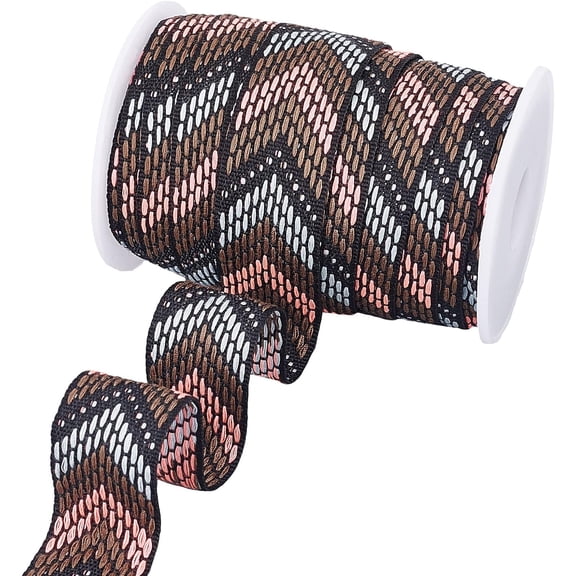 10.9 Yard Ethnic Embroidery Ribbon 1 Inch Colorful Jacquard Polyester Ribbon Vintage Lace Sewing Ribbon