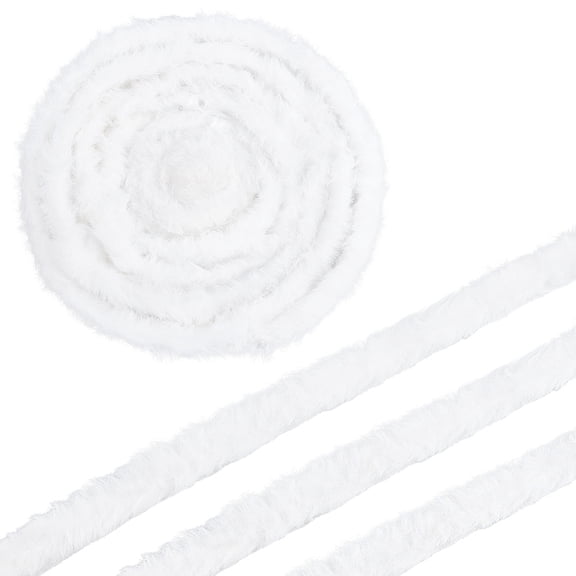10.9 Yards Christmas White Fur Trim 5/8 Inch Artificial Furry Strip Sewing Trim for Christmas Tree Winding Garland Costume Sewing