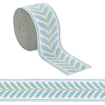 10.9 Yards Jacquard Ribbon Trim 2.4 Inch Leaf Pattern Jacquard Polyester Ribbons Blue Leaf Jacquard Woven Embroidery Trim Mixed Color DIY