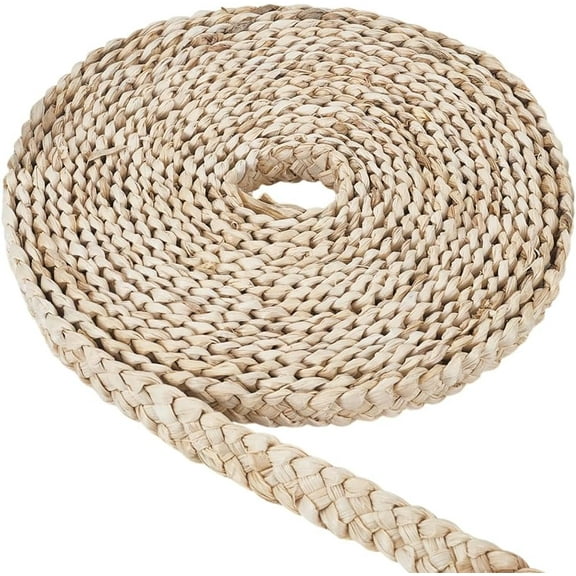 10.9 Yards Linen Straw Ribbon for Hat Making 0.9 Inch Wide Beige Rustic Letter Print Casual Occasion