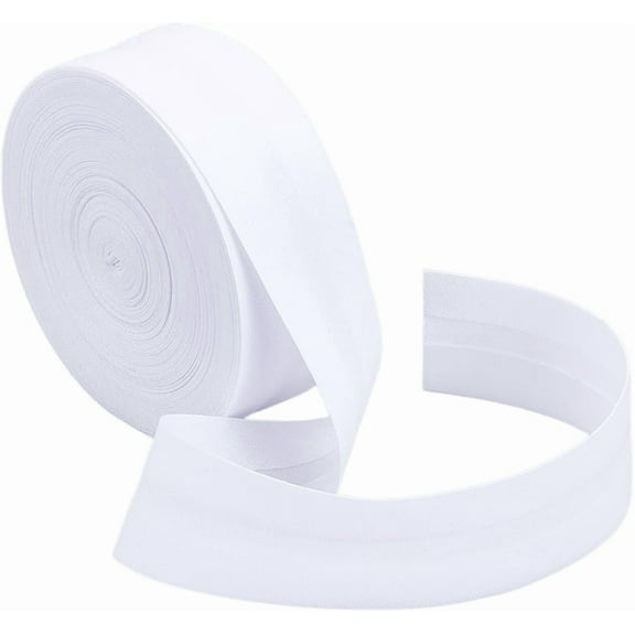 10.9 Yards Single Fold Bias Tape 1Inch Wide White Bias Binding Tape Hemming Tape for DIY Garment Sewing Seaming Piping Quilting