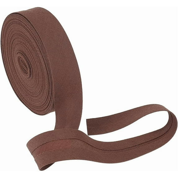 10.9 Yards Single Fold Bias Tape 3/4 inch(18mm) Wide Coconut Brown Polycotton Bias Binding Tape Hemming Ribbon for DIY Garment Sewing Seaming Piping Quilting