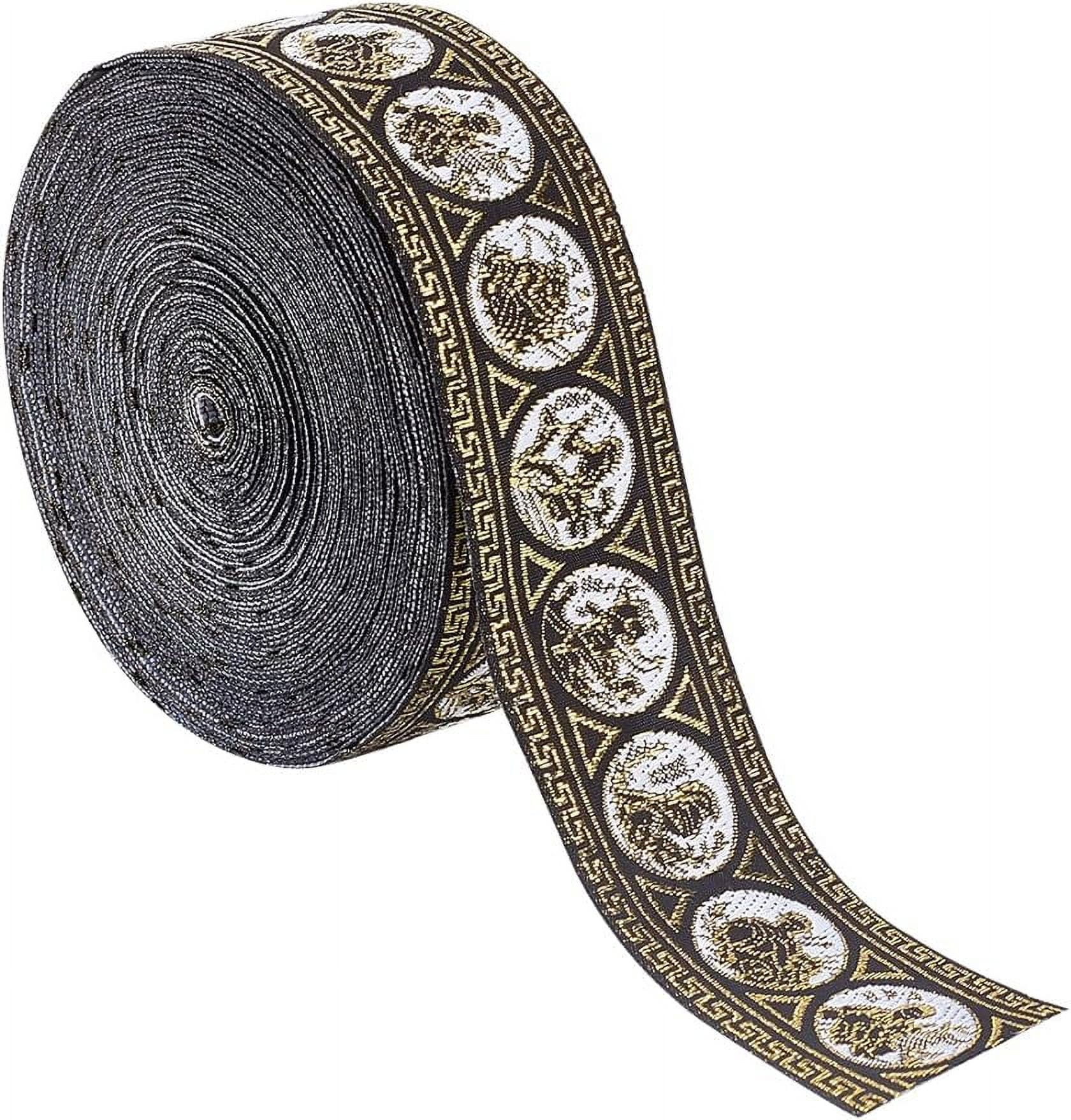 10.9 Yards Vintage Jacquard Ribbon About 1.3 Inch Golden Jacquard ...
