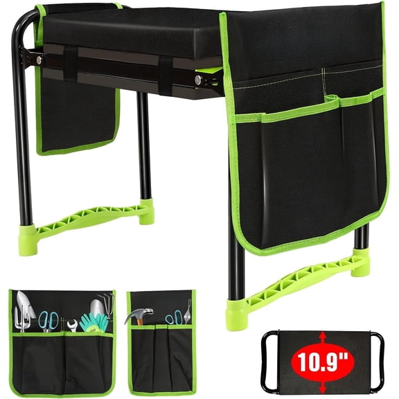 10.9 inch Foldable Garden Kneeler and Seat Heavy Duty, Gardening Stool with Extra-Thick Kneeling Pad, Garden Bench for Kneeling and Sitting, Gardening Gifts for Women