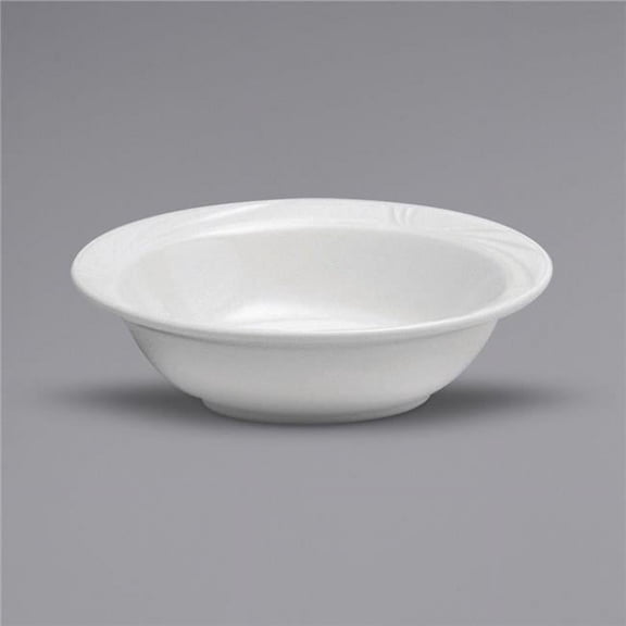 10.9 oz Arcadia Bright White Embossed Medium Rim Porcelain Grapefruit Bowl