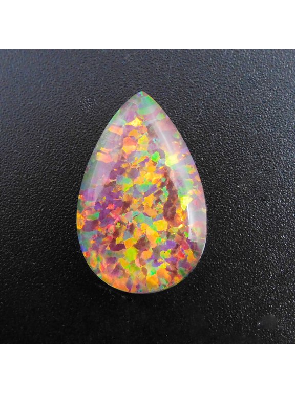 10.90 Ct Lab-Created CERTIFIED Boulder Opal Pear Cut Ring Size Loose Gemstone