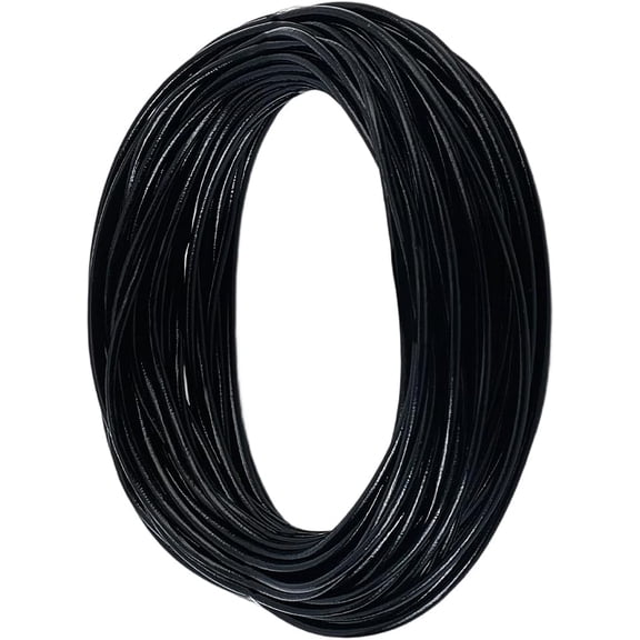 10.93 Yards Black Cowhide Cord for Jewelry Making 2MM Genuine Leather String Lace Round Real Leather Cording Rope Braiding Strip Thread