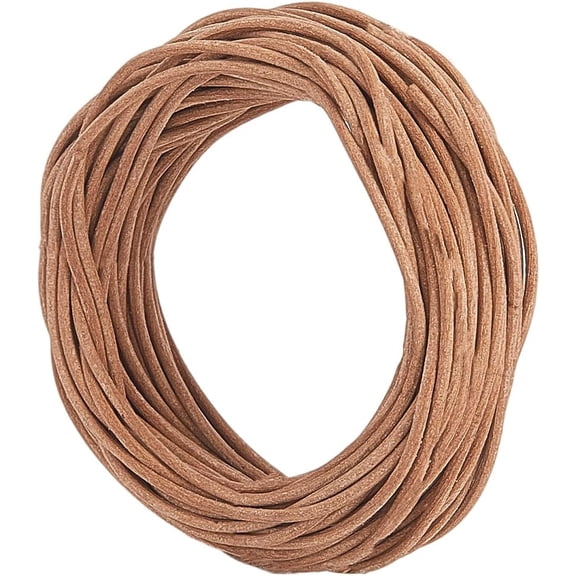 10.93 Yards Light Brown Genuine Leather Cord for Jewelry Making 1.5MM Round Cowhide String Lace Real Leather Cording Rope Braiding Strip Thread