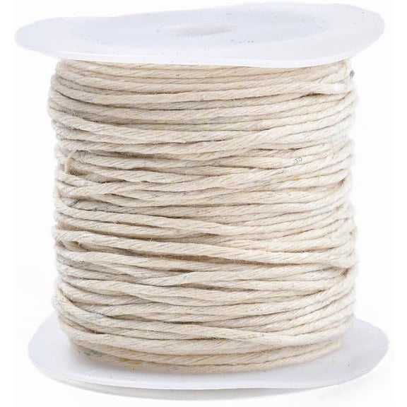10.93 Yards Waxed Cotton Cords Waxed String Beading Threads Round Jewelry Beading Crafting Sewing String Roll Spool for DIY Beading Necklace Making(Aquamarine) Creamy White