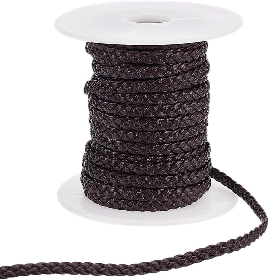 10.94 Yard Braid Cord 0.16 Inch Coconut Brown PU Leather Rope Bolo Tie ...