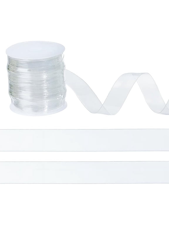 10.94 Yards(10m) Clear Elastic Strap 15mm/0.59inch Wide Transparent Elastic Band Clear Bra Strap Lightweight Clear Elastic for DIY Shoulder Bra Clothes Sewing Project 0.2mm Thick