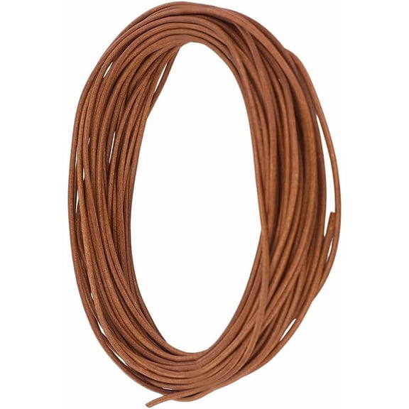 10.94 Yards 1MM Round Cowhide Genuine Leather Cord for DIY Jewelry Making Light Brown Real Leather String Lace Cording Rope Braiding Strip Thread for DIY Crafting Necklace Bracelets Wraps Beading