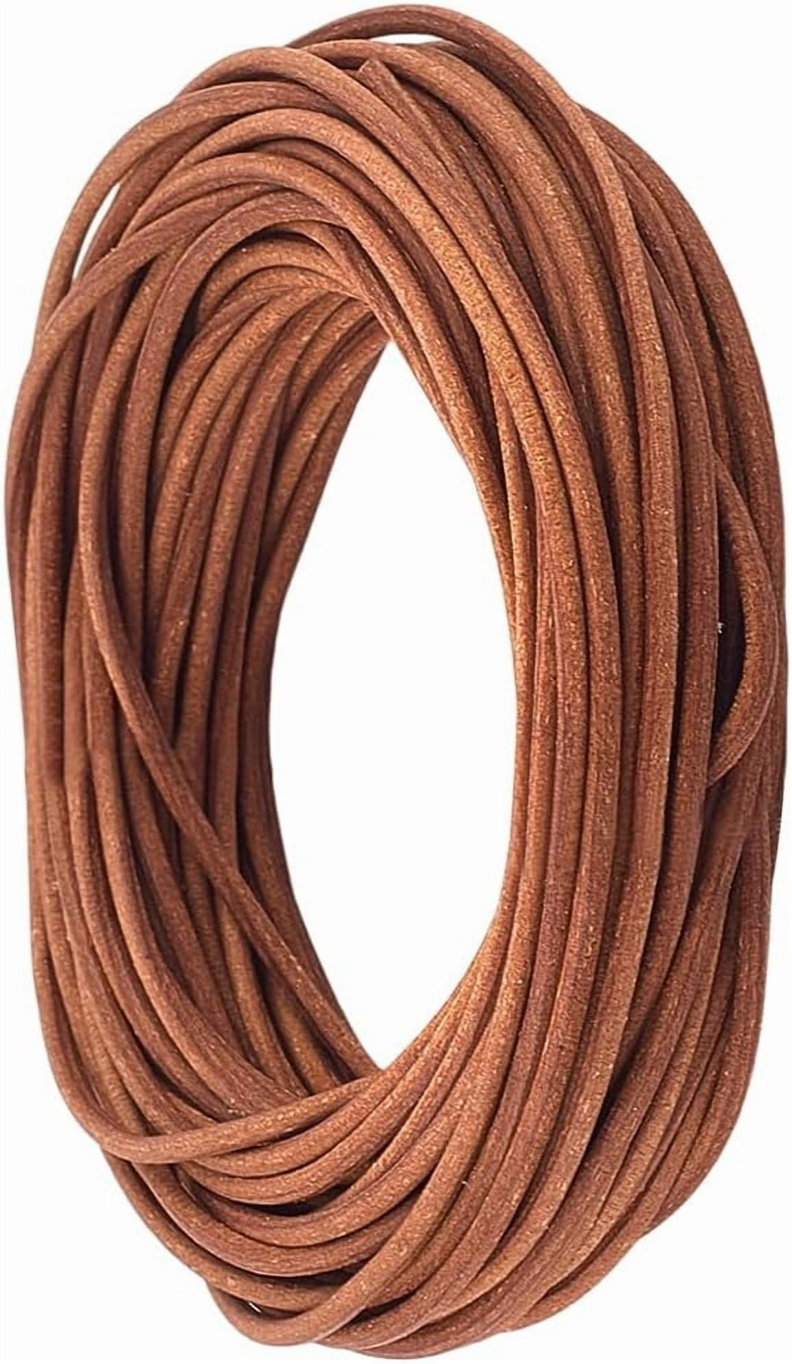 Mandala Crafts Round Cowhide Genuine Leather String Cord, Natural Rawhide Rope For Jewelry Making, Kumihimo Braiding, Shoelaces
