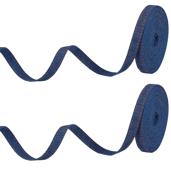 10.94 Yards 3/8 Inch Dark Blue Denim Ribbon Thin Rustic Jean Fabric ...