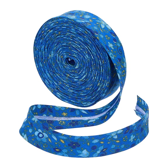 10.94 Yards Cotton Flower Ribbon 7/8 inch Cornflower Blue Floral Printed Ribbon Flower Pattern Decorative Ribbons DIY