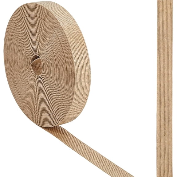 10.94 Yards Paper Rattan Weaving Cane 12-Ply Flat Paper Cords Twine 0.6 inch Wheat Woven Twine
