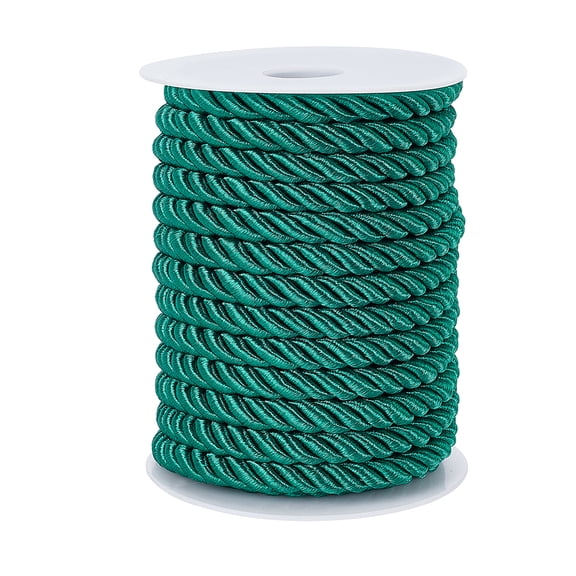 10.94 Yards Trim Cord Rope 8mm Polyester Dark Green Trim Thread Shiny Cord for Christmas Party Home Decor Gift Bag Curtain Upholstery Costume