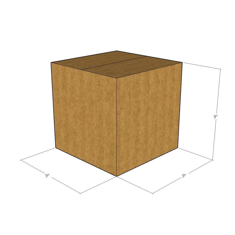 9x9x9 Kraft Brown Corrugated Shipping Boxes, 32 ECT Single-Wall, Qty 10 ...