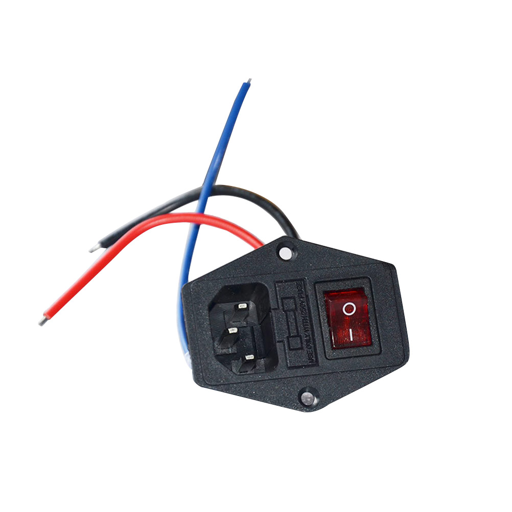 10 A Power Outlet with Red Triple Rocker U-type Plug Tough Built Outlet Power Outlet with Fused Module 10A 250V Power