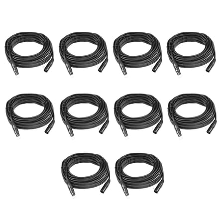 (10) ADJ 25FT 3-Pin DMX Cables
