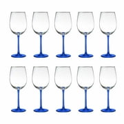 10 ARC Cachet White Wine Glasses Set, 16 oz. - Wedding, Favors, Cheap,  Sturdy - Blue