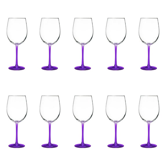 10 ARC Cachet White Wine Glasses Set, 19 oz. - Barware, Sturdy, Vibrant - Purple