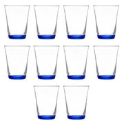 10 ARC Clear Glass Pint Cups Set, 16 oz. - Mixing, USA Made - Blue