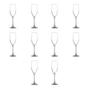 10 ARC Connoisseur Grand Champagne Flutes Set, 8 oz. - Durable, Sleek, Color Bottom, Barware - Clear