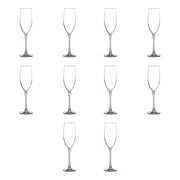 10 ARC Connoisseur Grand Champagne Flutes Set, 8 oz. - Durable, Sleek, Color Bottom, Barware - Clear